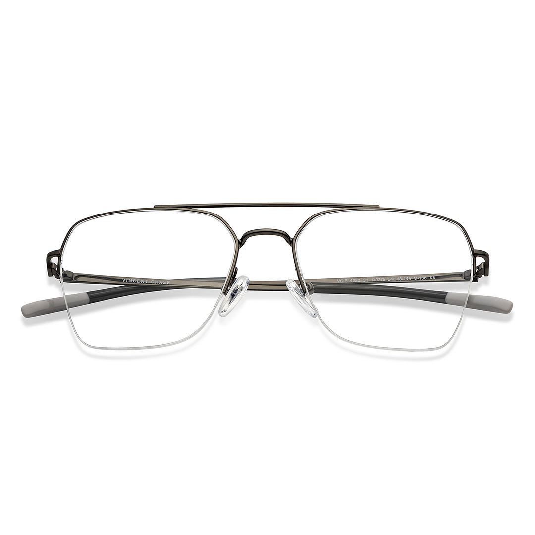 Vincent Chase Online Mid Gunmetal Half Rim Geometric left side