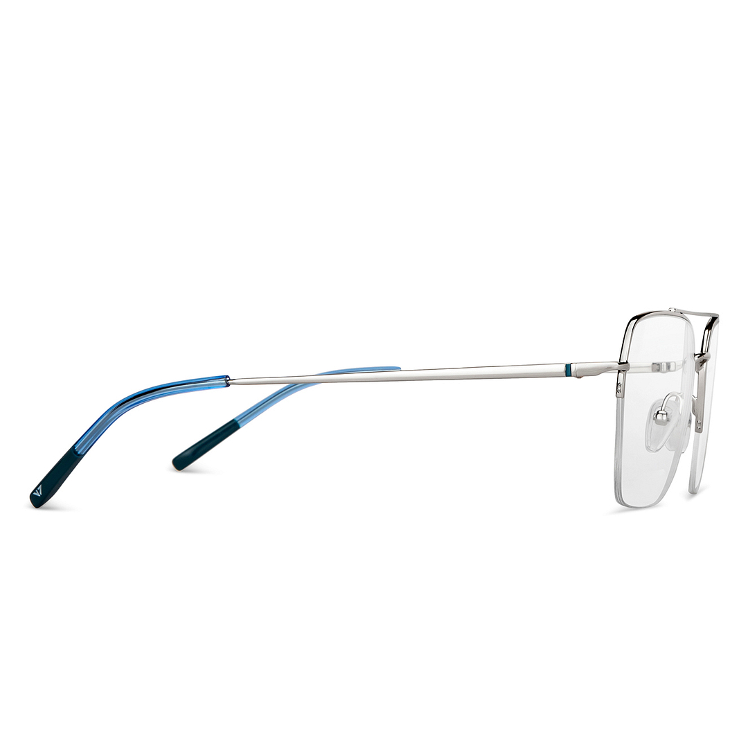 Vincent Chase Online Silver Half Rim Geometric left side