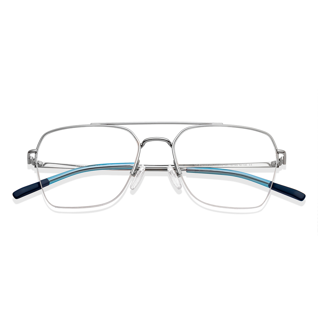 Vincent Chase Online Silver Half Rim Geometric left side