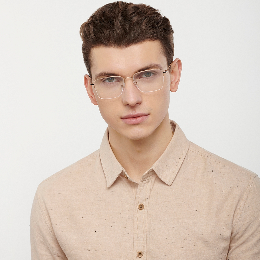 Vincent Chase Online Gold Half Rim Square left side