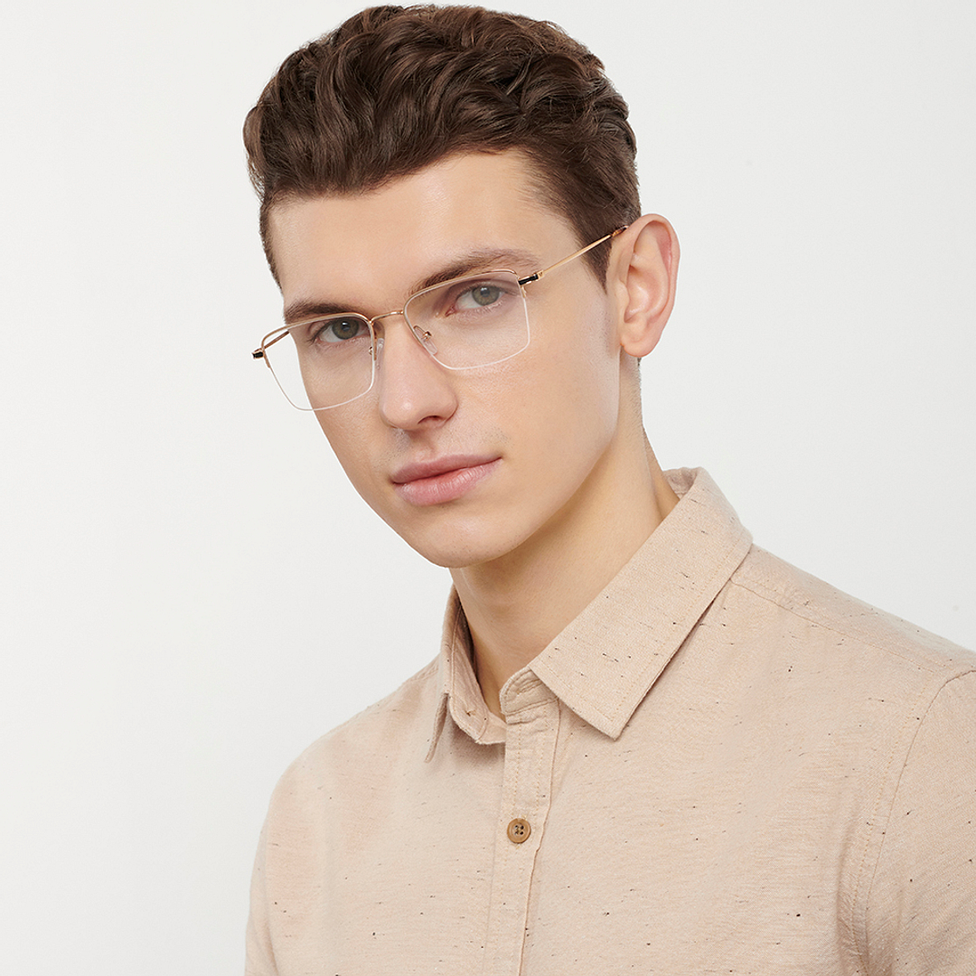 Vincent Chase Online Gold Half Rim Square right side