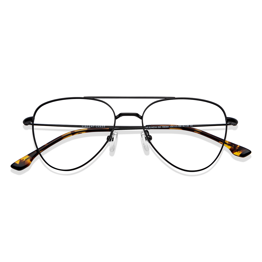 Vincent Chase Online Black Full Rim Aviator left side