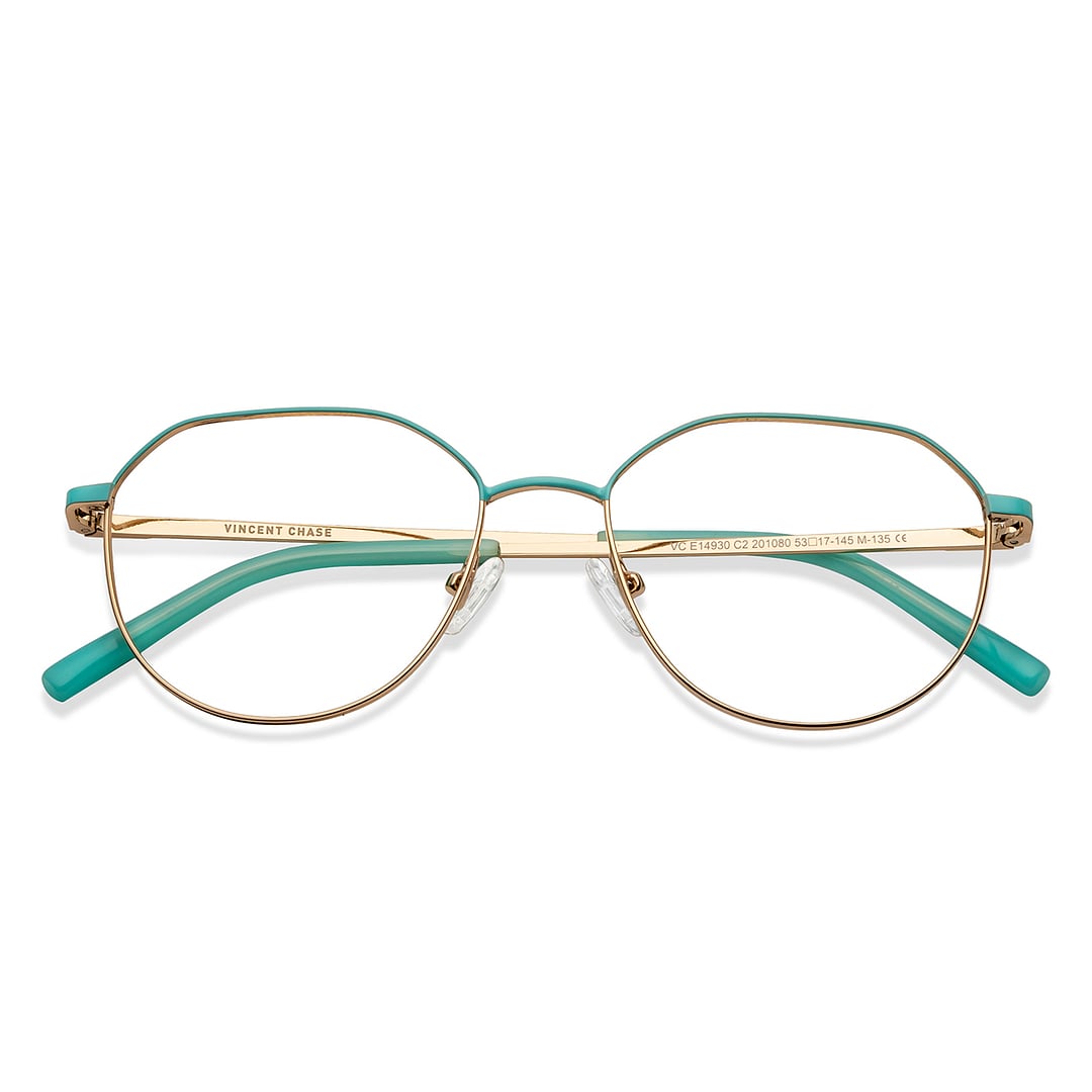 Vincent Chase Sky Blue Full Rim Round left side