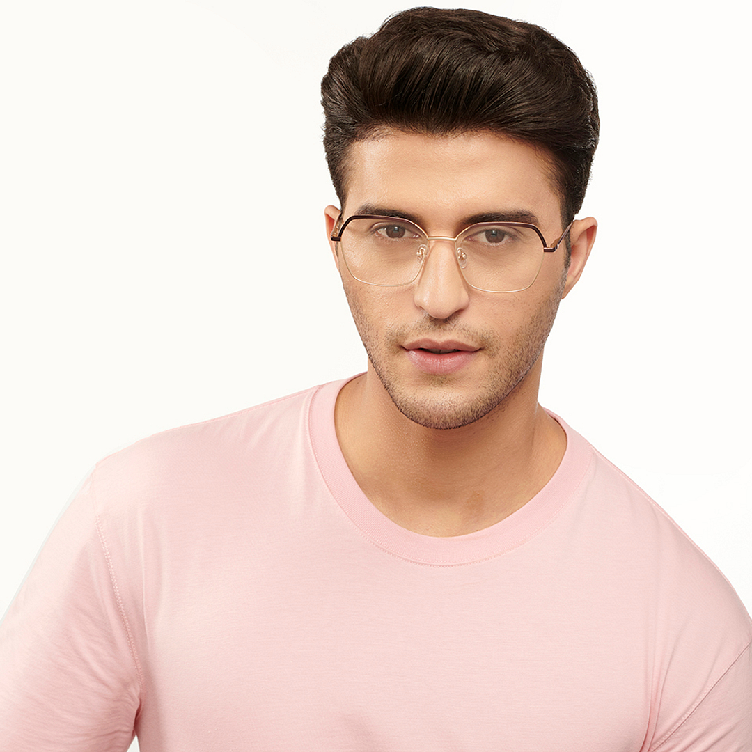 Vincent Chase Online Gold Full Rim Geometric left side