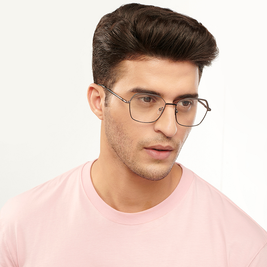 Vincent Chase Online Dark Gunmetal Full Rim Geometric right side