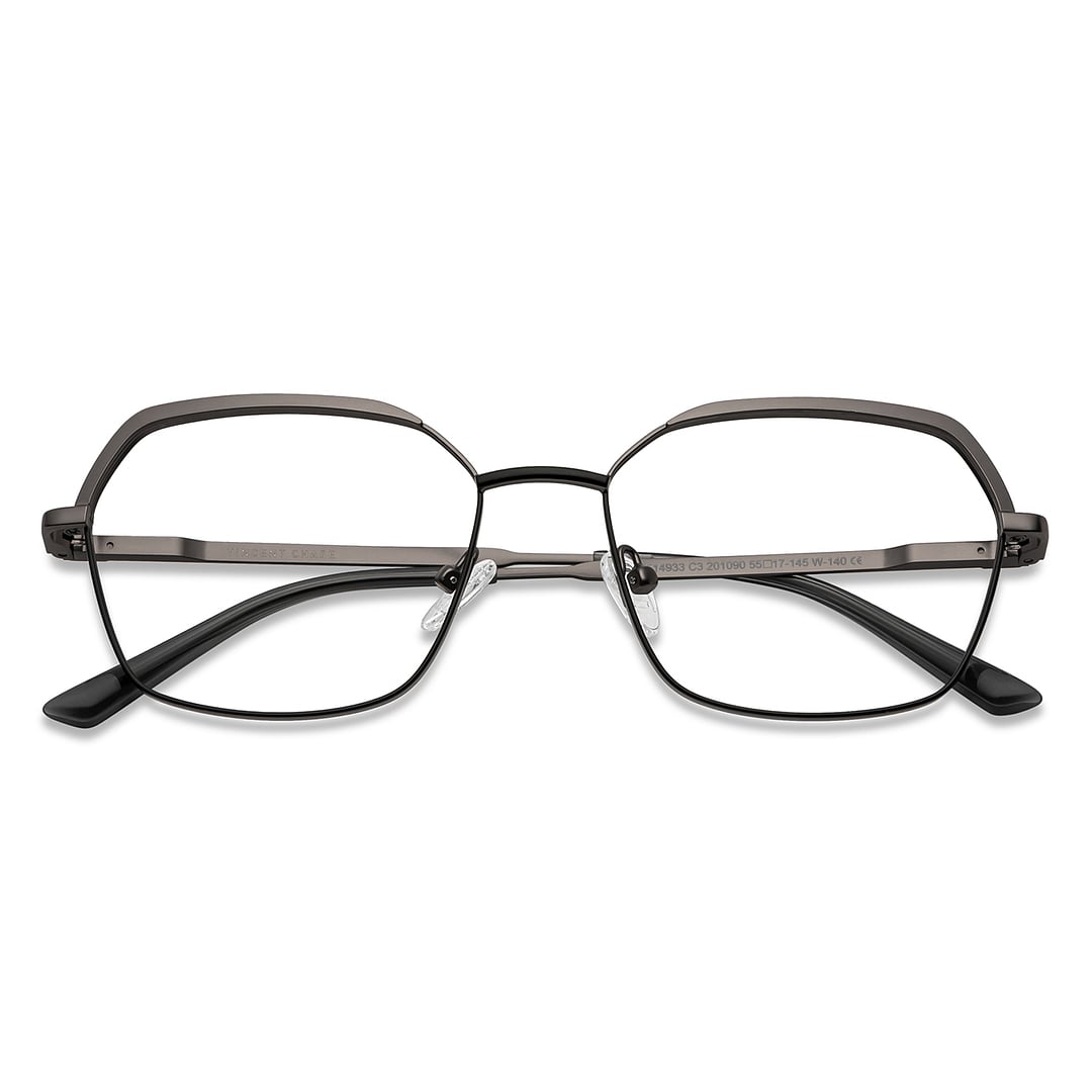 Vincent Chase Online Dark Gunmetal Full Rim Geometric left side