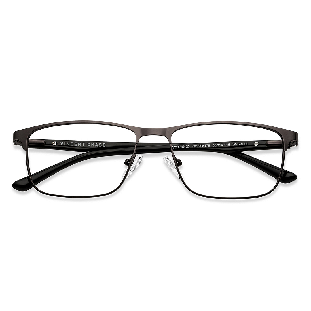 Vincent Chase Online Mid Gunmetal Full Rim Rectangle left side