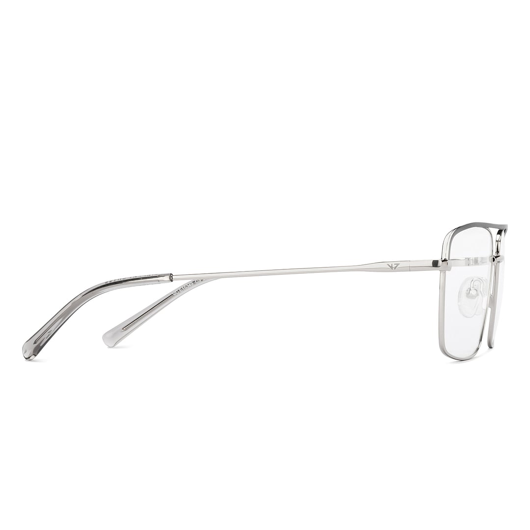 Vincent Chase Silver Full Rim Square left side