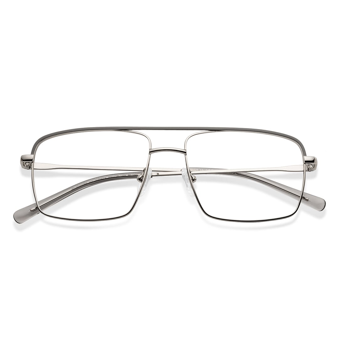 Vincent Chase Silver Full Rim Square left side