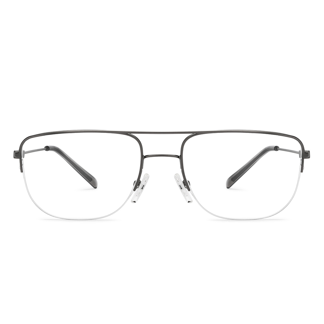 Vincent Chase Online Mid Gunmetal Half Rim Aviator left side