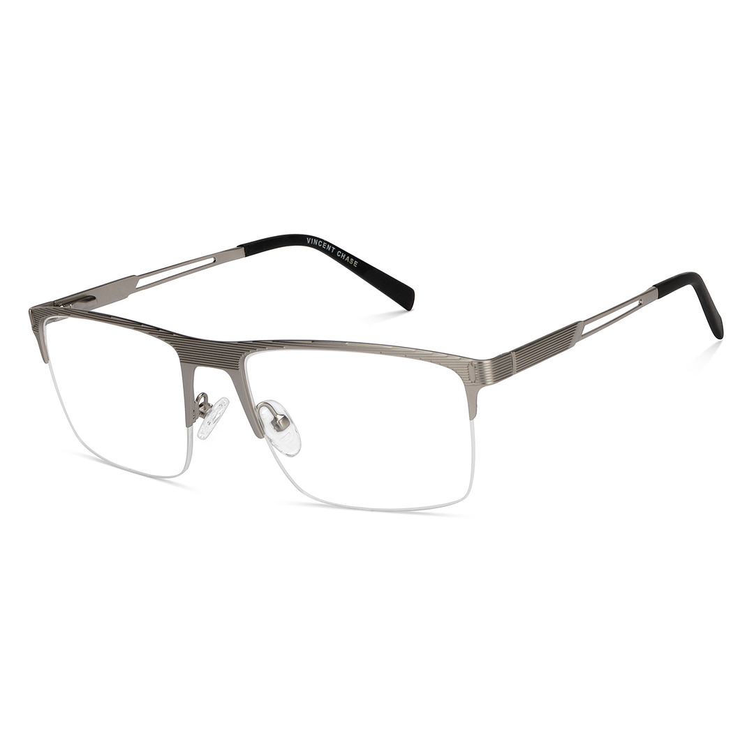 Silver Black Half Rim Square Vincent Chase SLEEK STEEL VC E16186