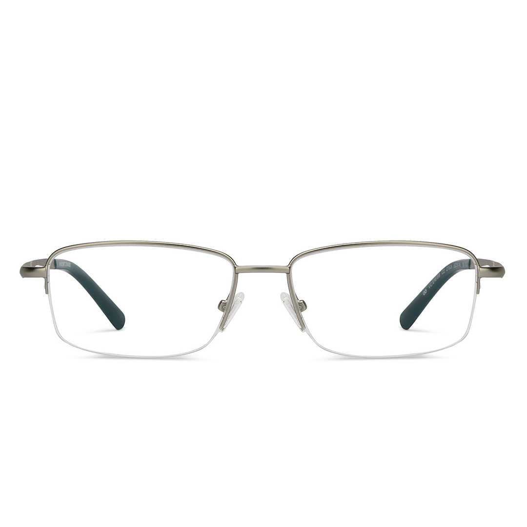 Buy Silver Green Half Rim Rectangle Vincent Chase SLEEK STEEL VC