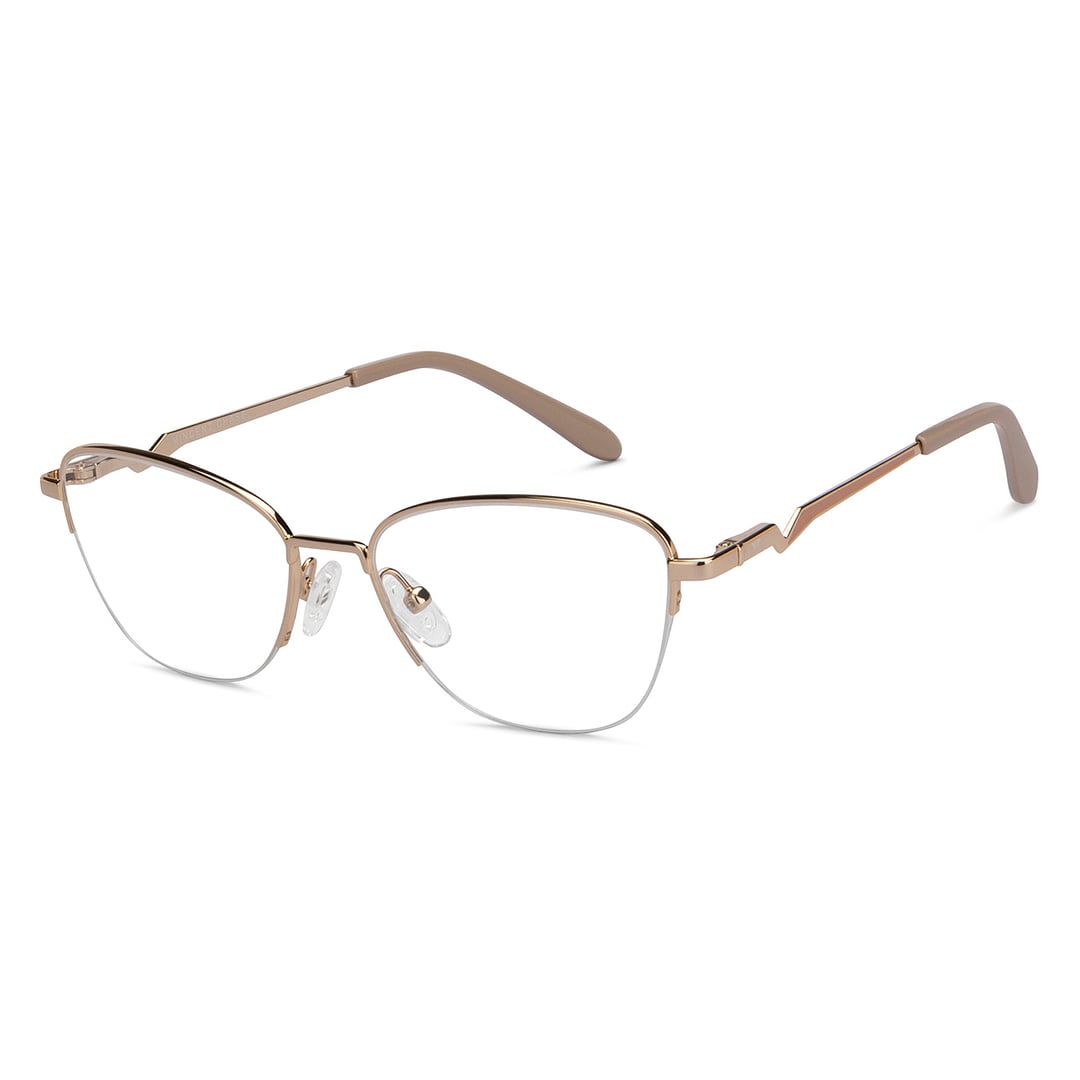 Vincent Chase Gold Half Rim Cat Eye left side
