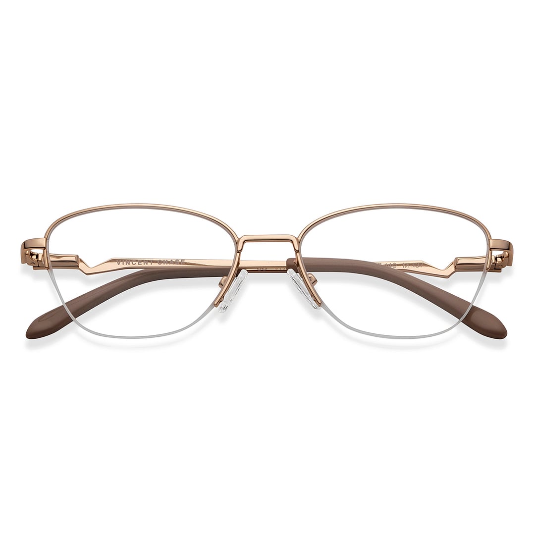 Vincent Chase Gold Half Rim Cat Eye left side