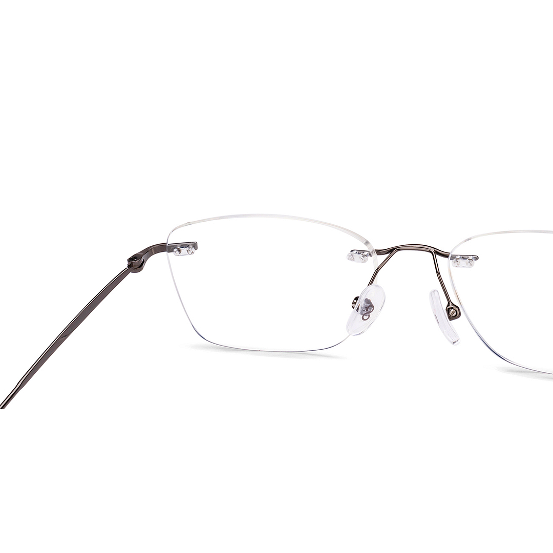 Vincent Chase Dark Gunmetal Rimless Rectangle right side