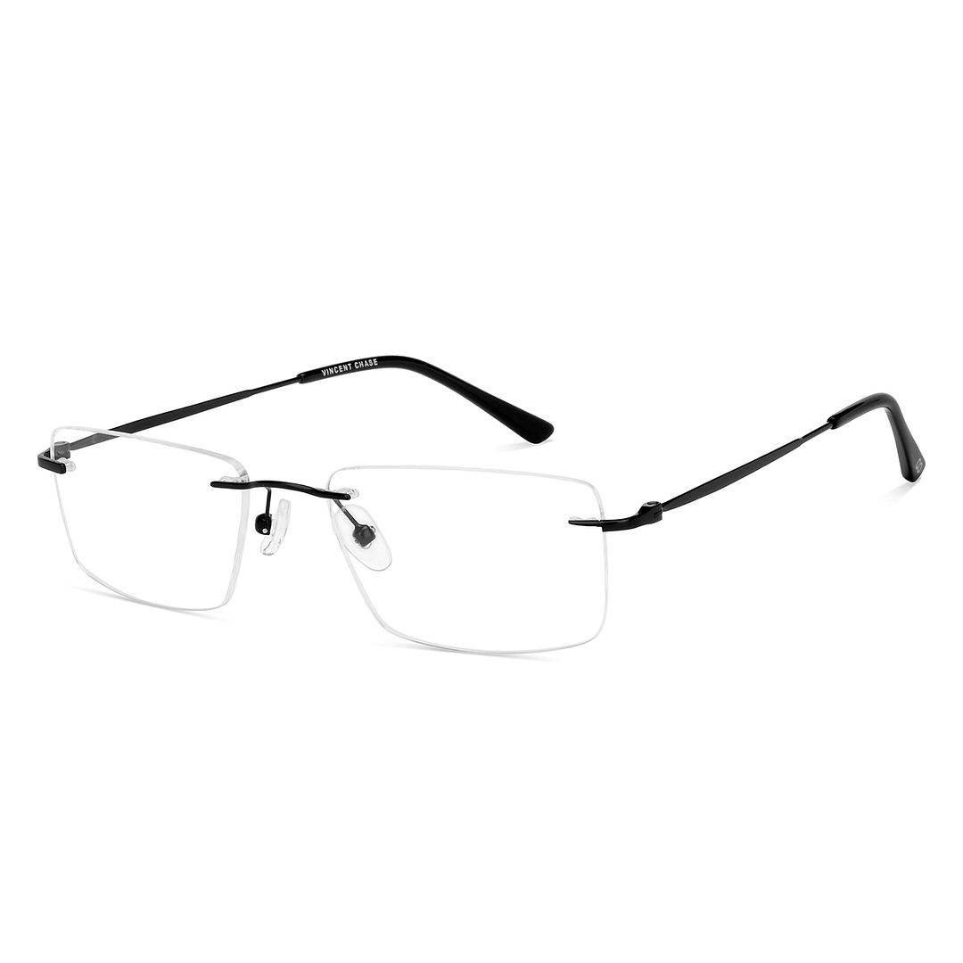 Vincent Chase Black Rimless Rectangle right side