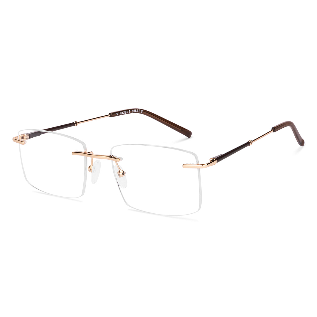 Vincent Chase Online Gold Rimless Rectangle left side