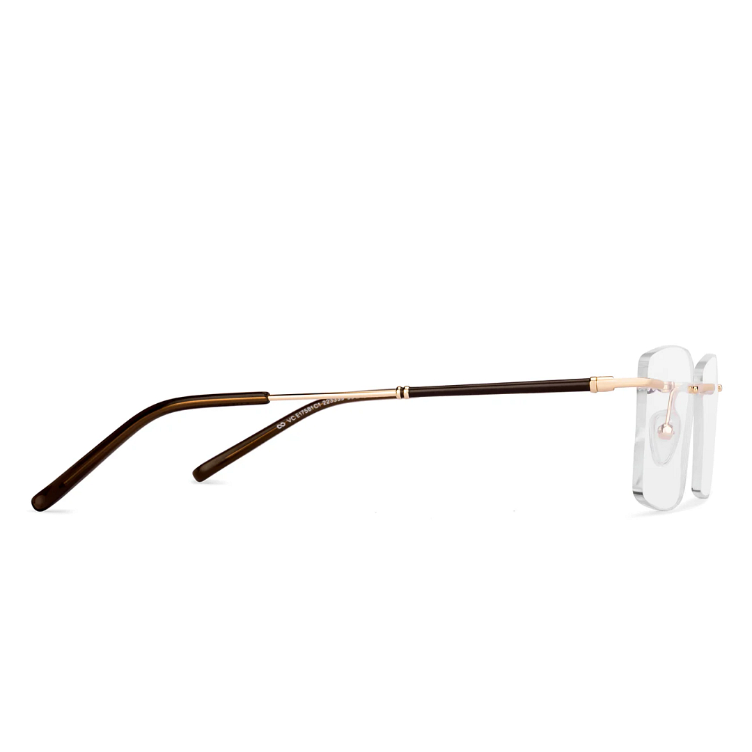Vincent Chase Online Gold Rimless Rectangle left side
