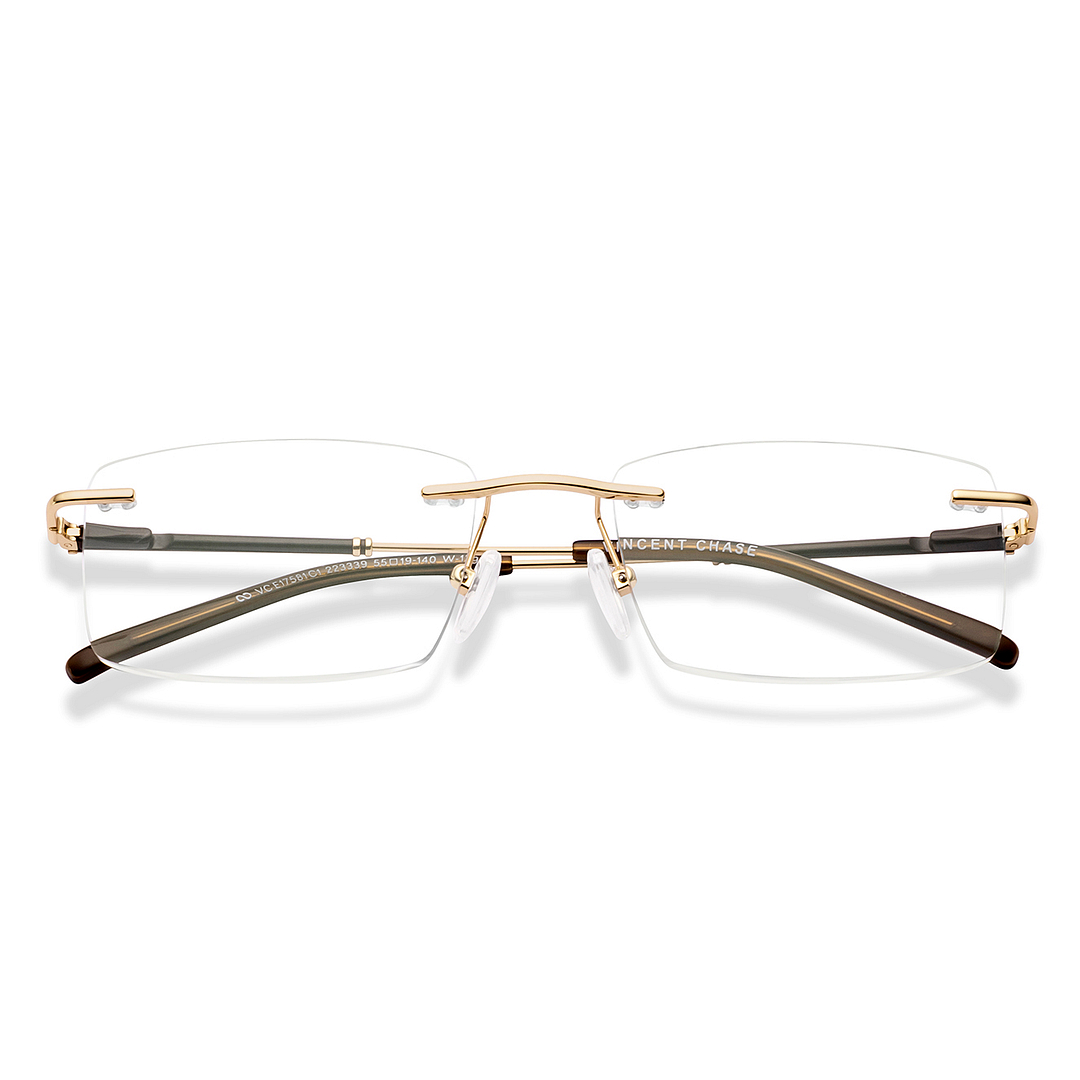 Vincent Chase Online Gold Rimless Rectangle left side