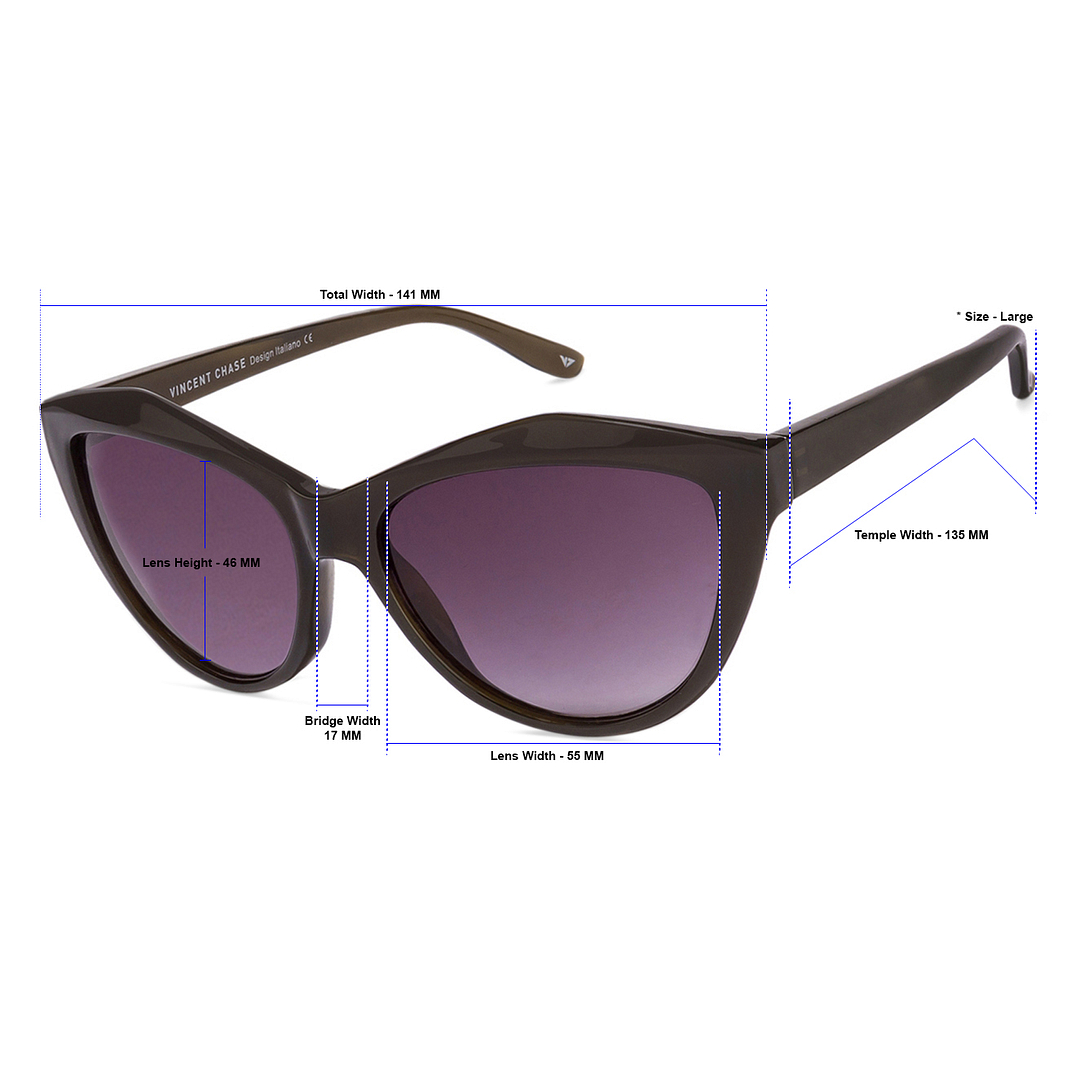Vincent Chase Online Brown Full Rim Cat Eye left side