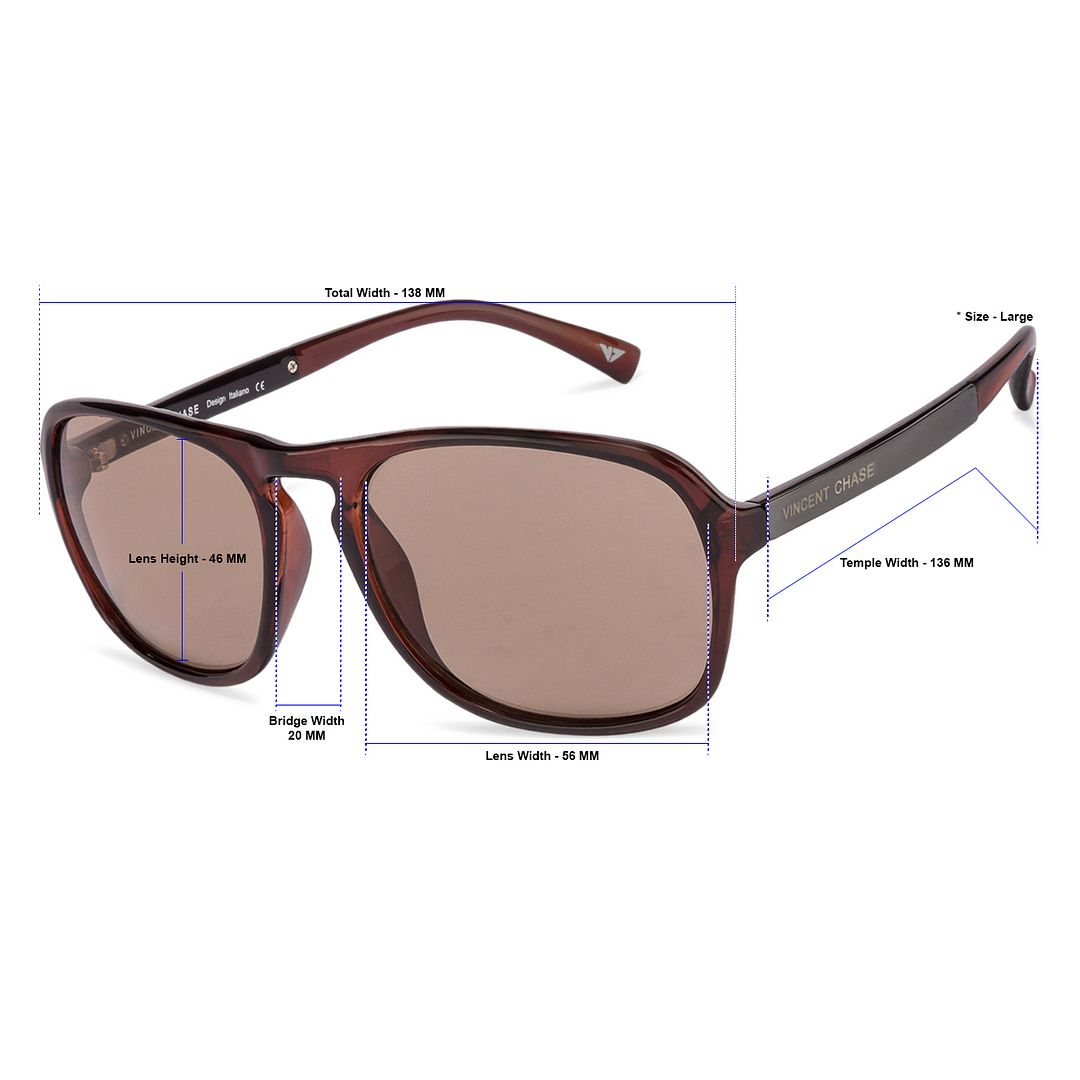 Vincent Chase Online Brown Full Rim Rectangle left side