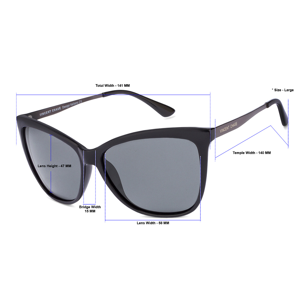 Vincent Chase Online Black Full Rim Cat Eye left side