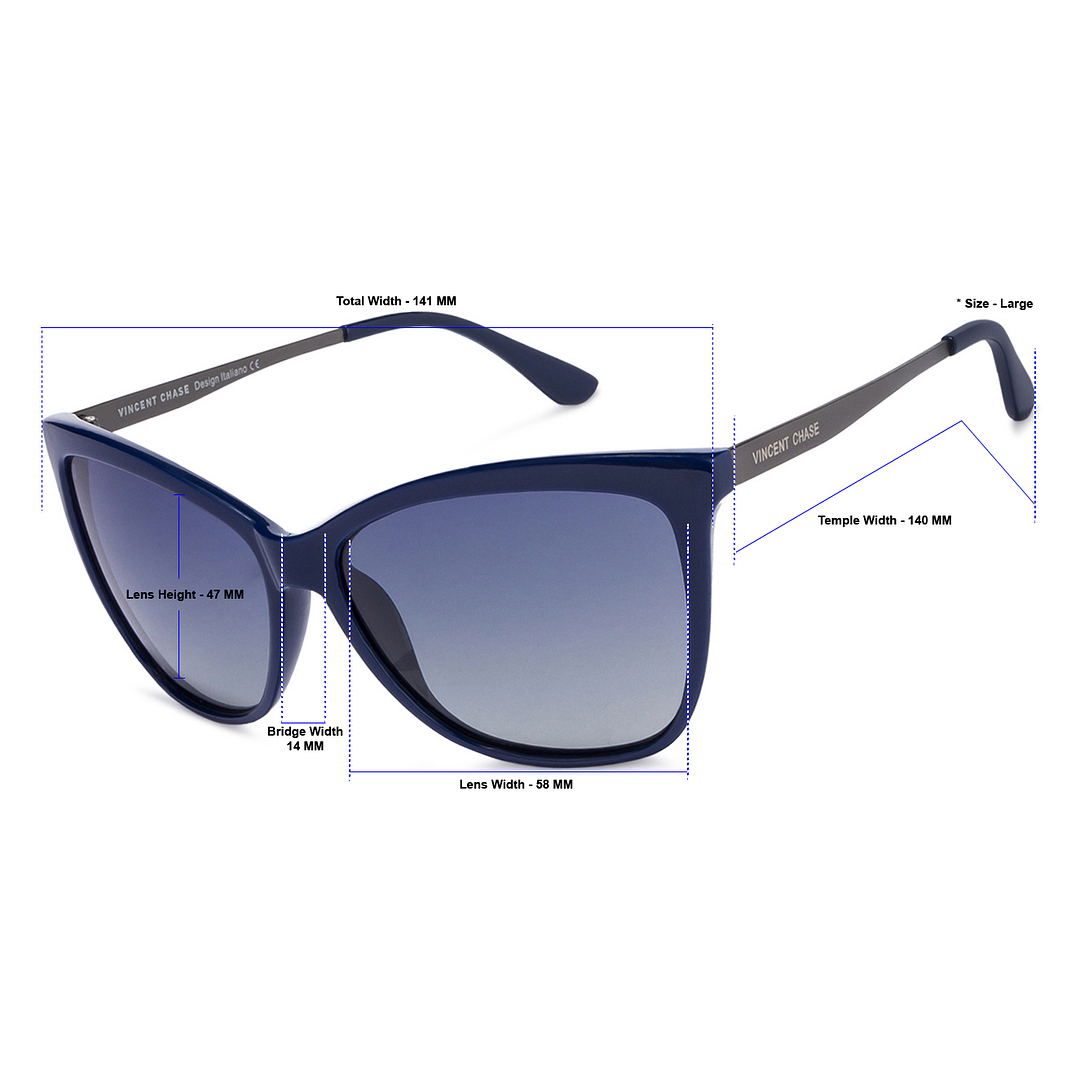 Vincent Chase Online Blue Full Rim Cat Eye left side