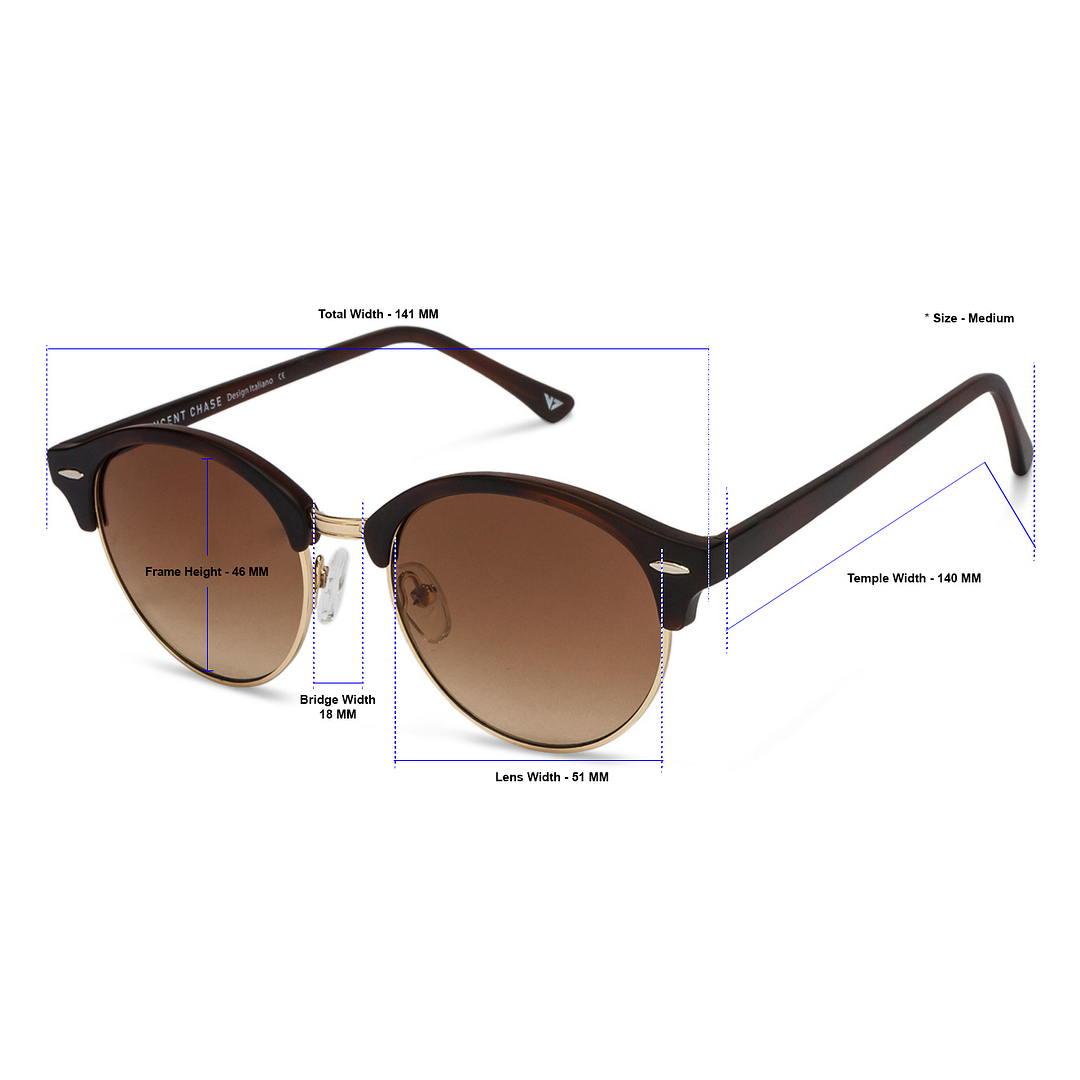 Vincent Chase Online Brown Full Rim Clubmaster right side