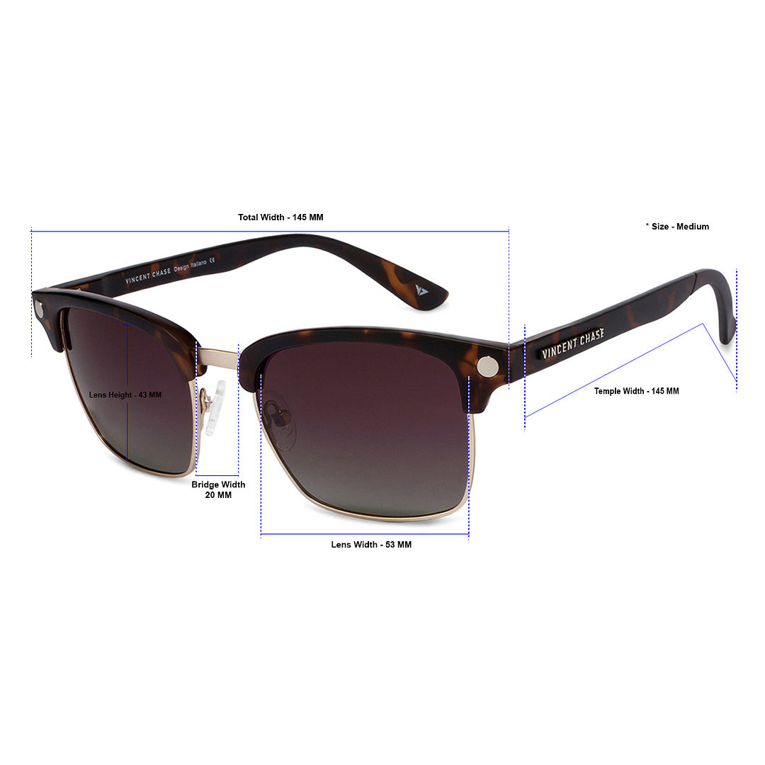 Vincent Chase Online Gold Full Rim Clubmaster left side