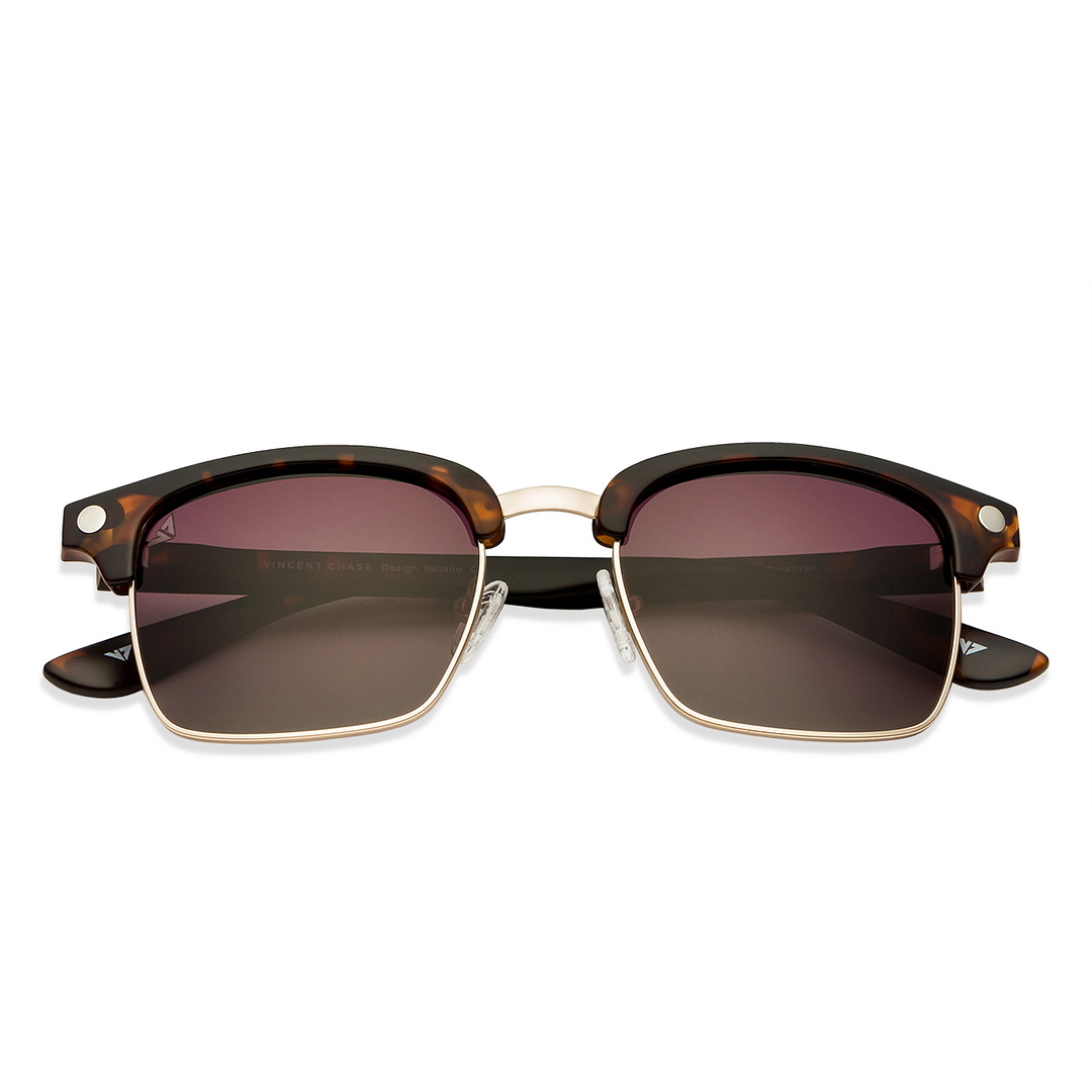 Vincent Chase Online Gold Full Rim Clubmaster left side
