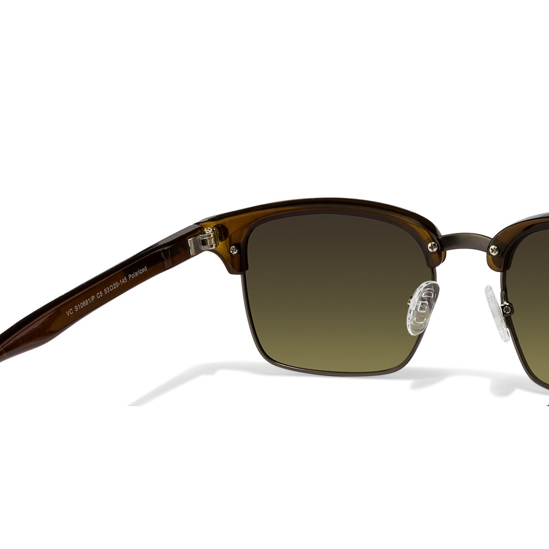 Vincent Chase Polarized Brown Full Rim Clubmaster left side