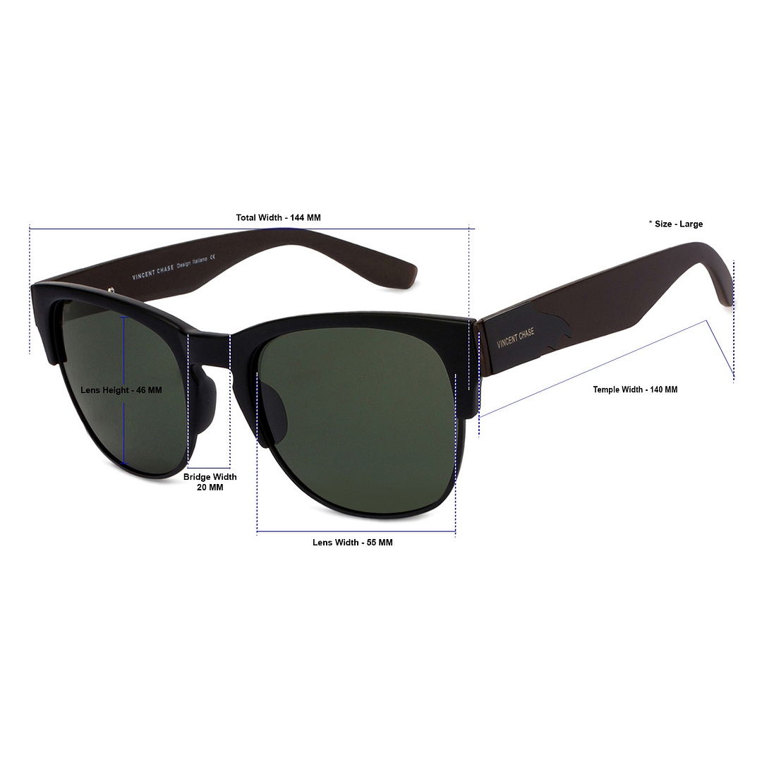 Vincent Chase Online Black Full Rim Clubmaster left side