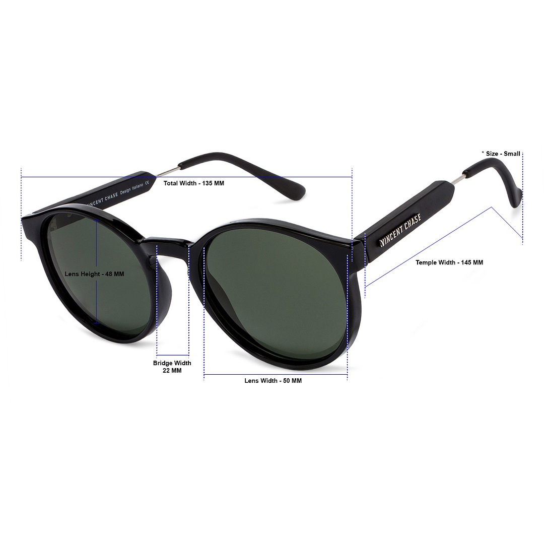 Vincent Chase Online Black Full Rim Round left side