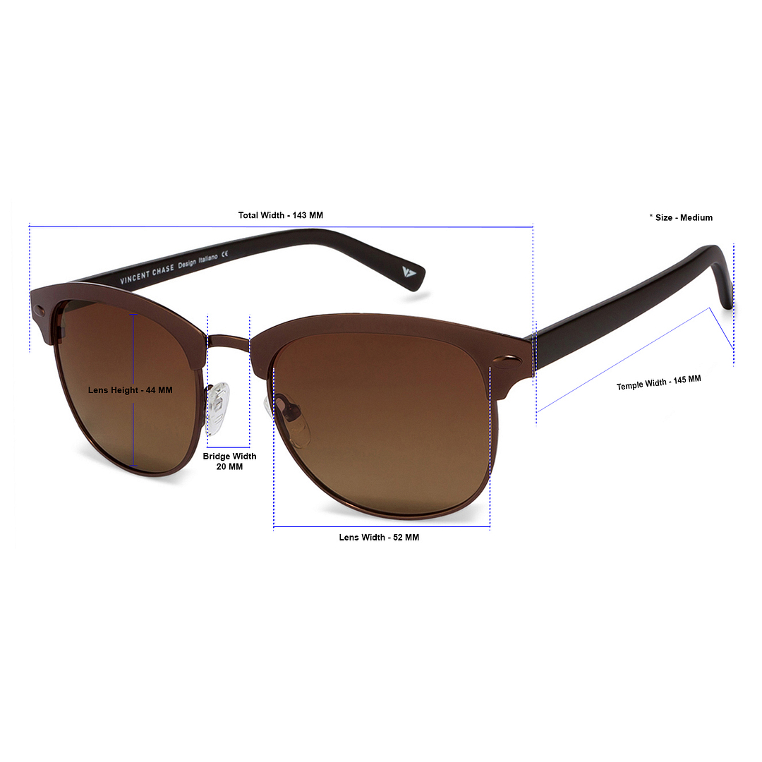 Vincent Chase Online Brown Full Rim Clubmaster right side