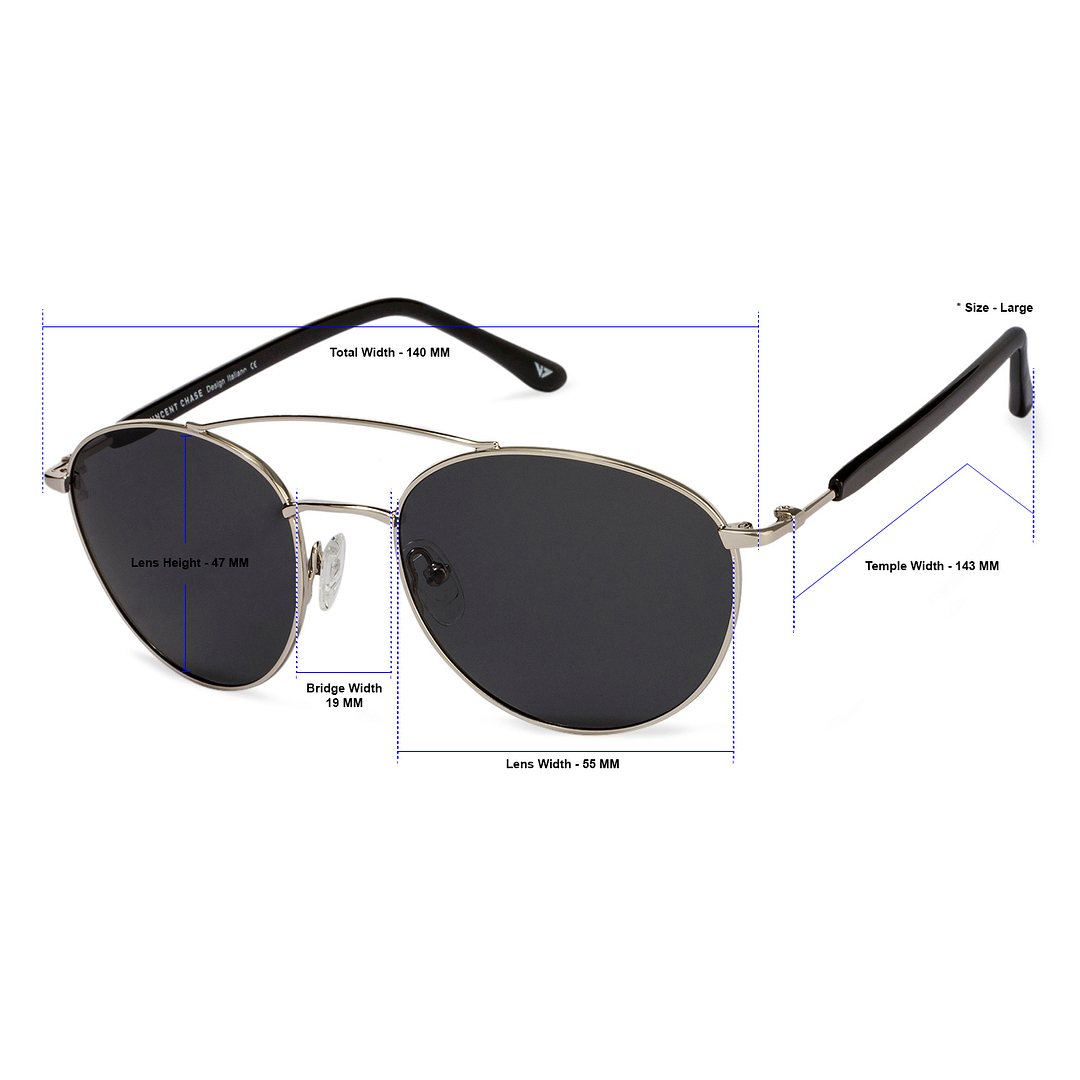 Vincent Chase Online Silver Full Rim Round left side