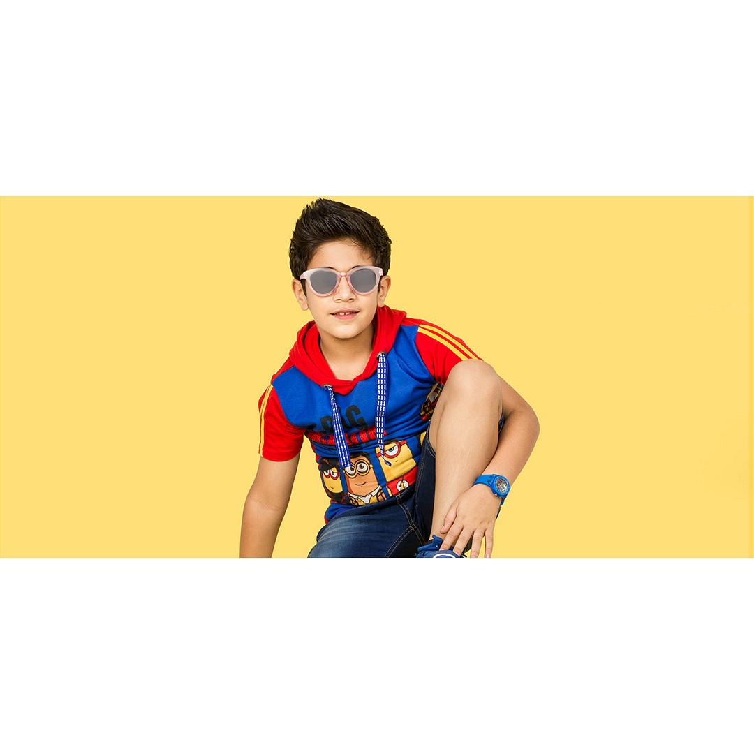 Vincent Chase Kids Pink Transparent Full Rim Cat Eye right side