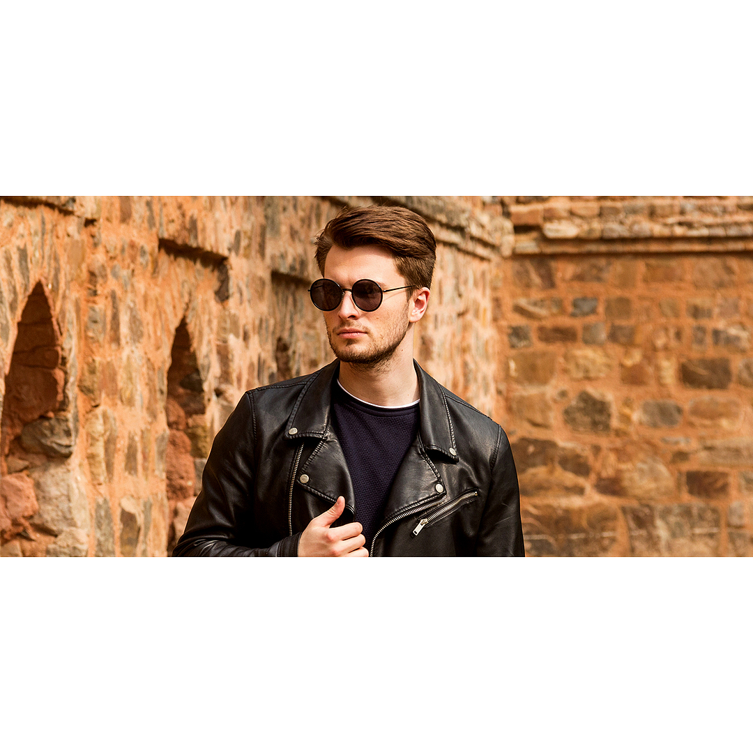 Vincent Chase Online Gunmetal Full Rim Round left side