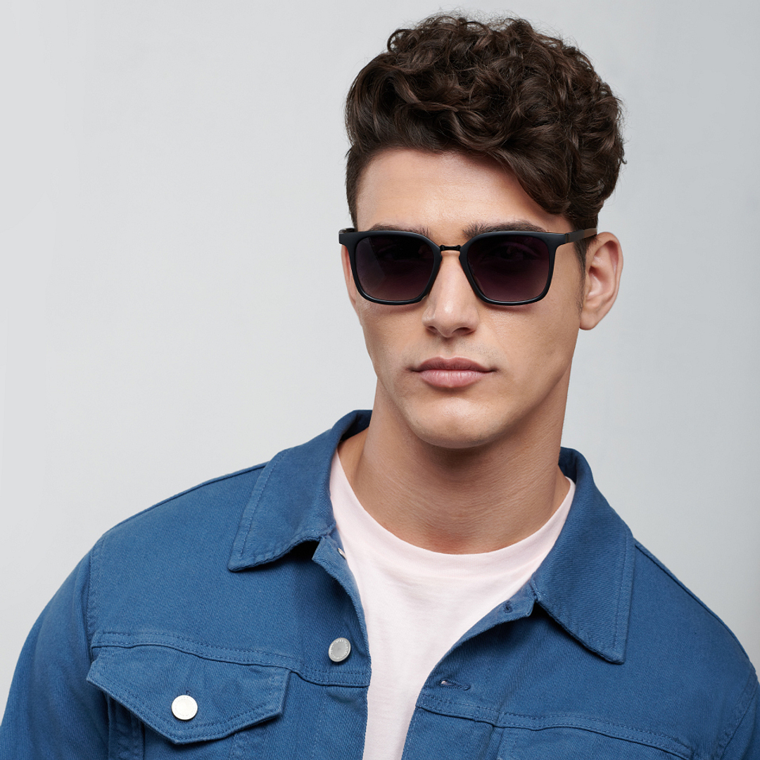 Vincent Chase Polarized Black Full Rim Square left side