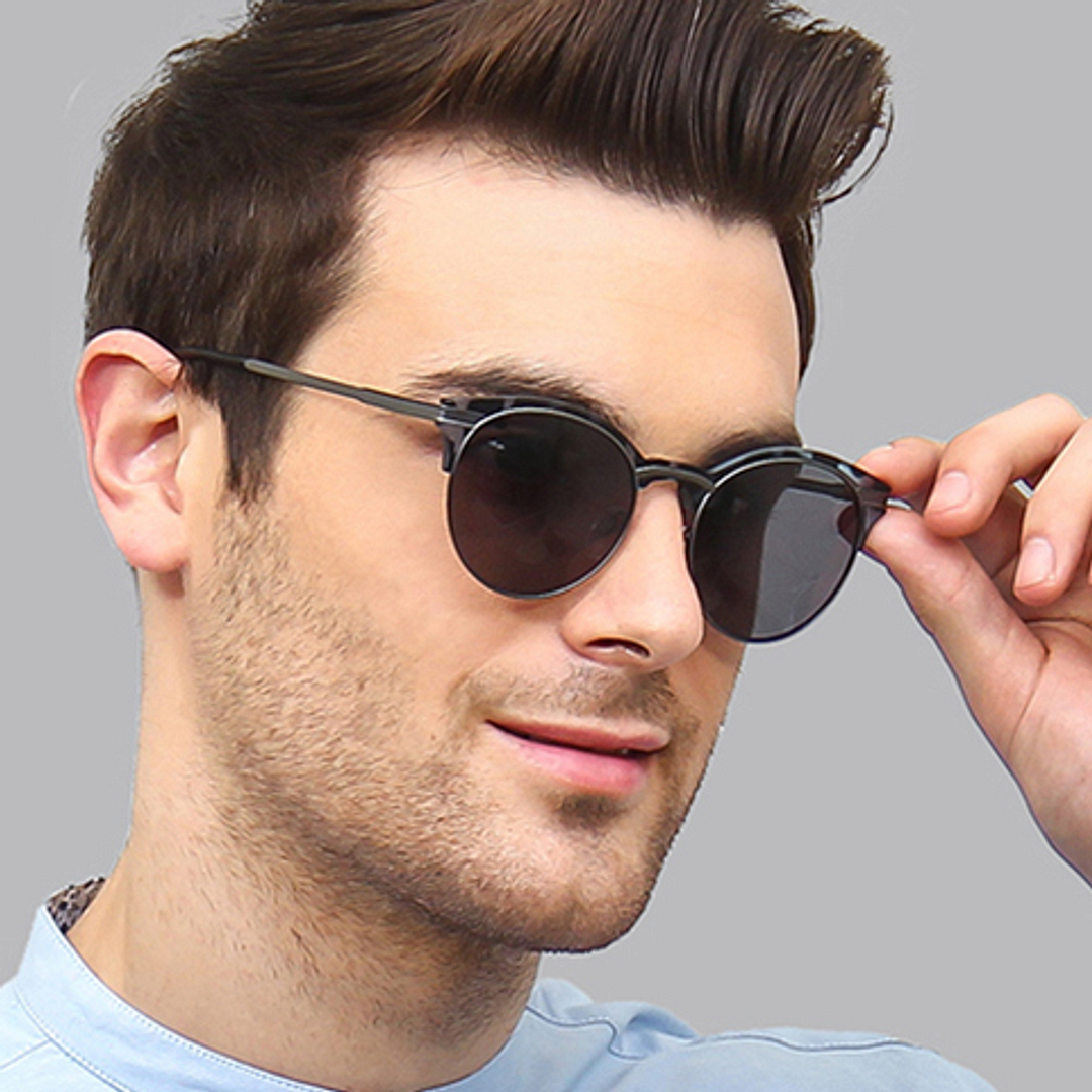 Vincent Chase Online Gunmetal Full Rim Clubmaster left side