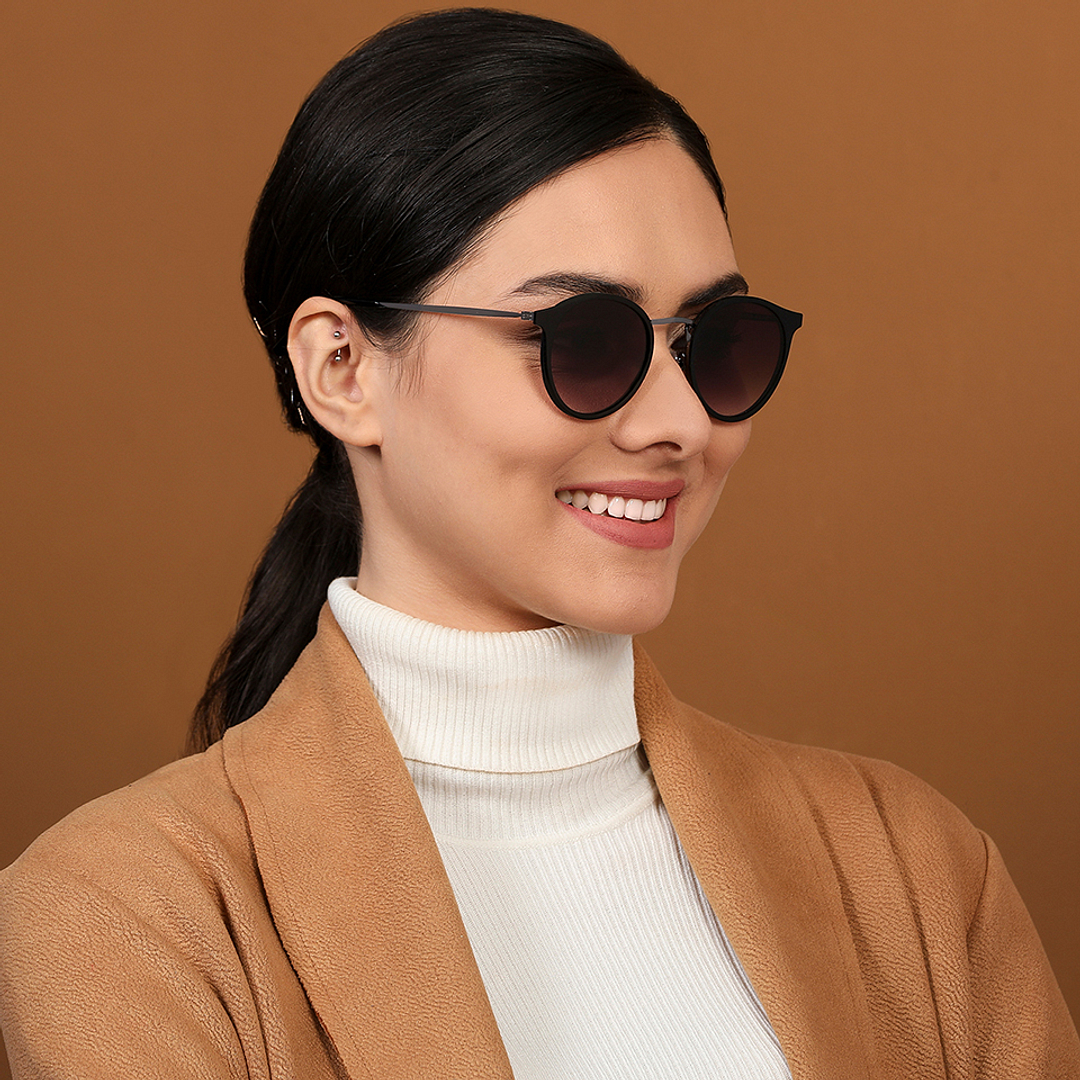 Vincent Chase Online Gunmetal Full Rim Round left side