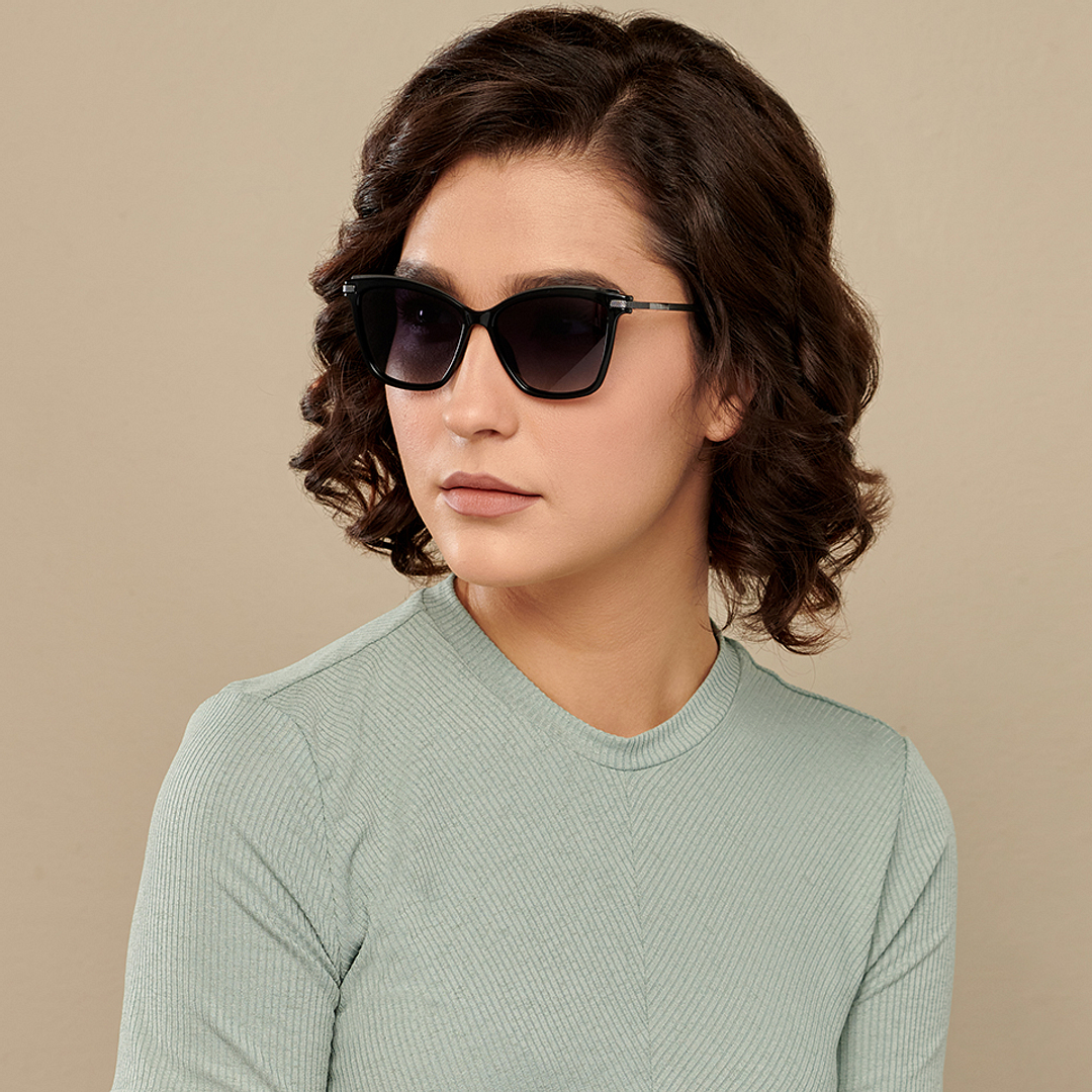 Vincent Chase Online Gunmetal Full Rim Cat Eye left side