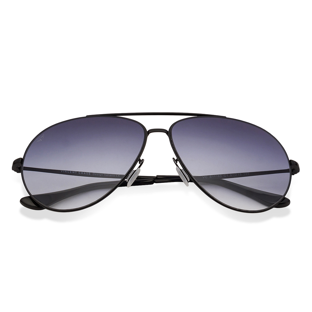Vincent Chase Online Black Full Rim Aviator left side