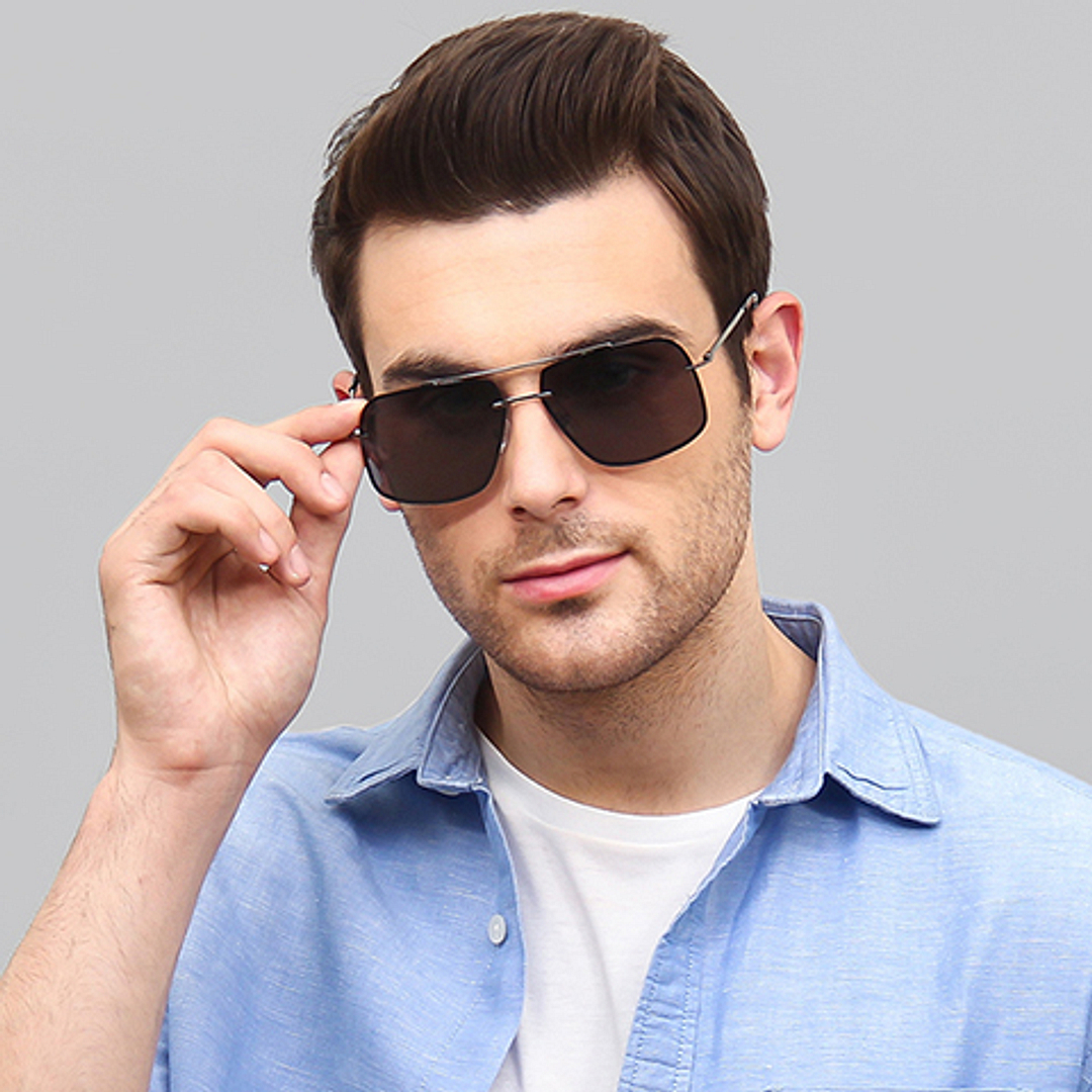 Vincent Chase Online Gunmetal Full Rim Rectangle right side