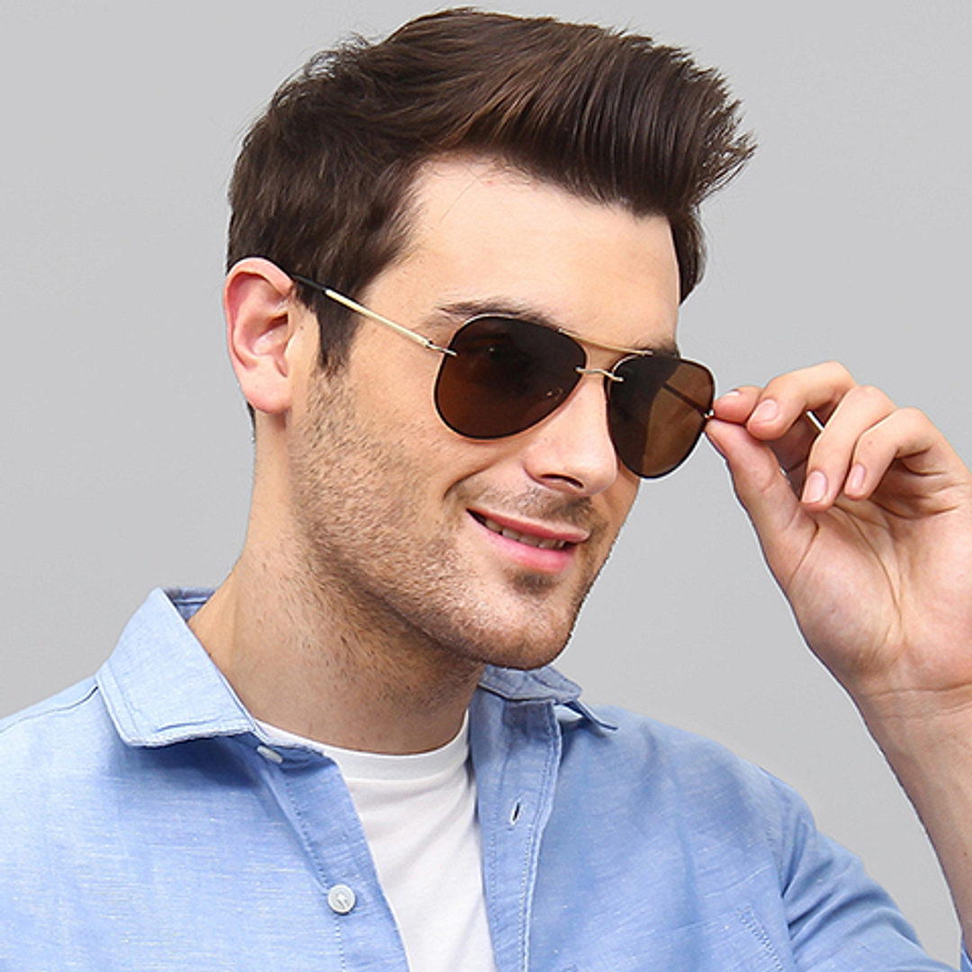 Vincent Chase Online Gold Full Rim Aviator right side