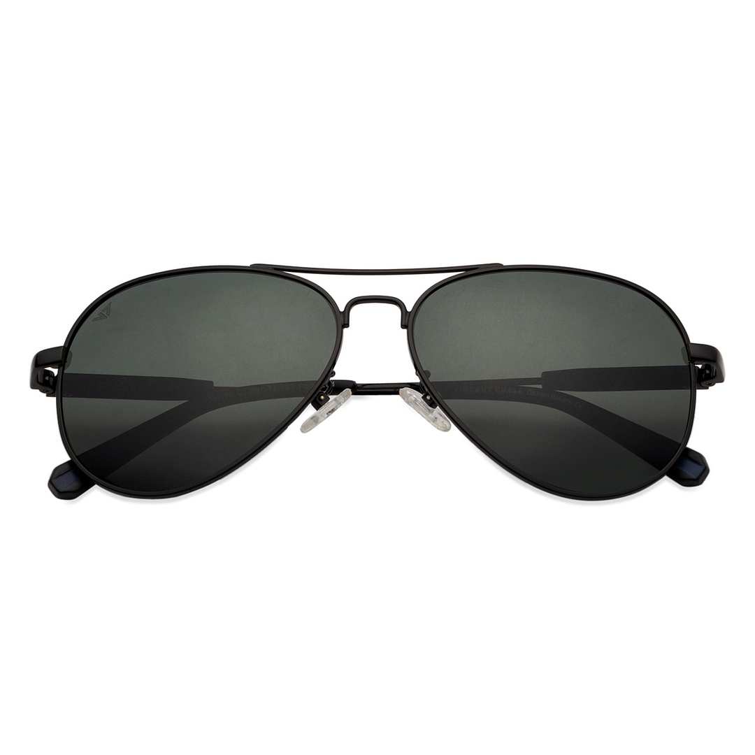 Vincent Chase Online Black Full Rim Aviator left side
