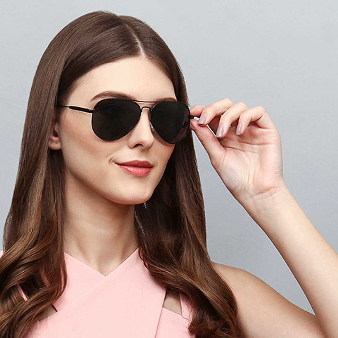 Vincent Chase Online Black Full Rim Aviator left side