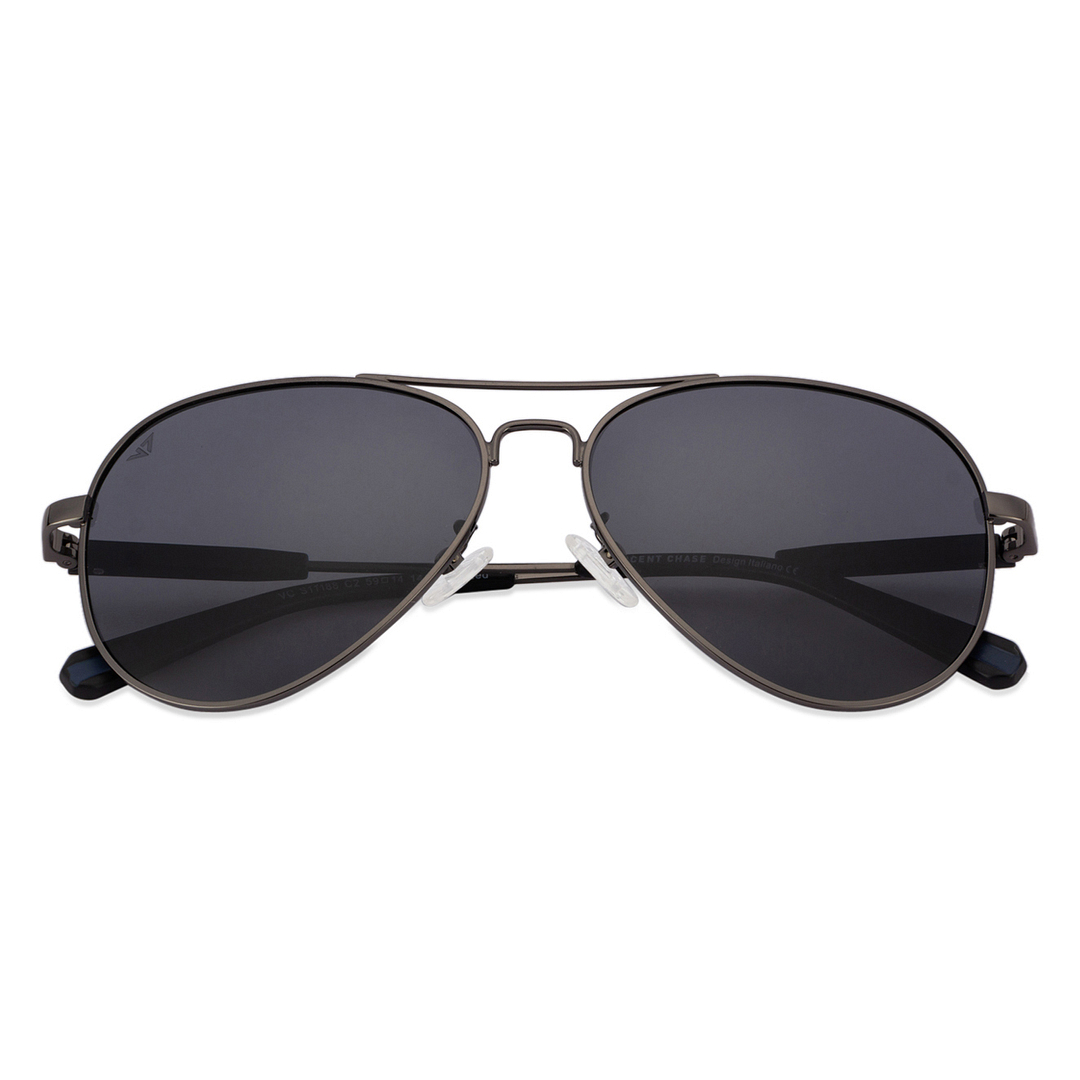 Vincent Chase Online Gunmetal Full Rim Aviator left side