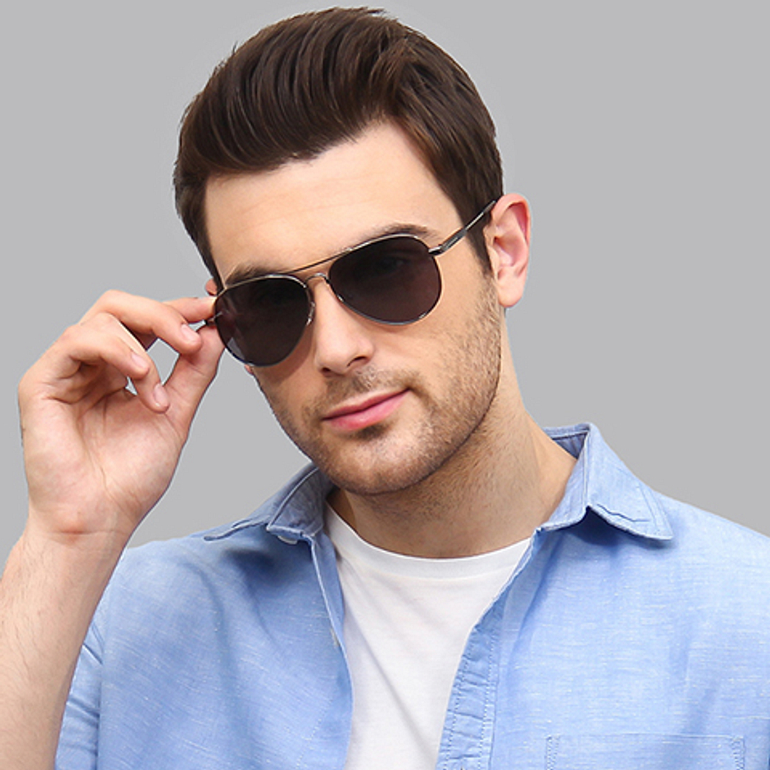 Vincent Chase Online Gunmetal Full Rim Aviator right side