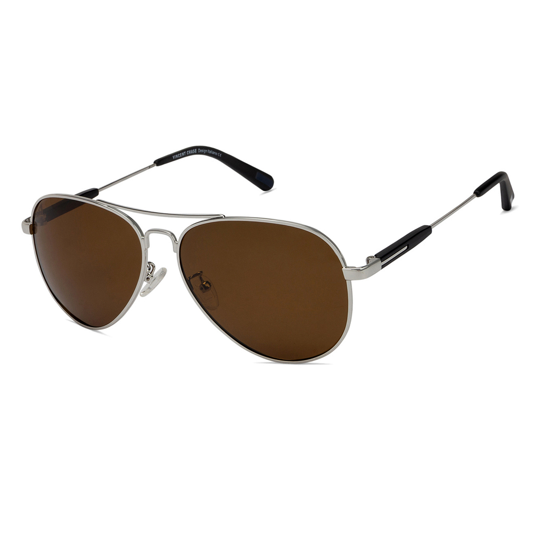 Vincent Chase Online Silver Full Rim Aviator left side
