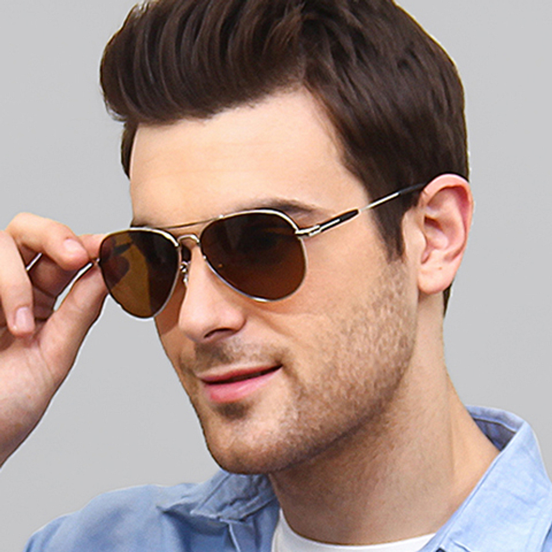 Vincent Chase Online Silver Full Rim Aviator left side